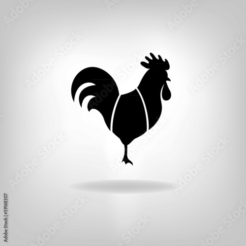The black stylized cocks on a white background