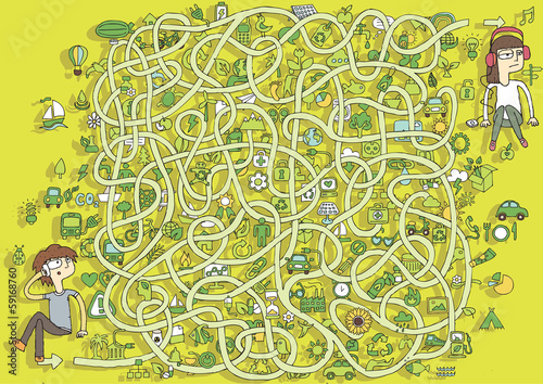 Ecology Maze Game. Solution in hidden layer!