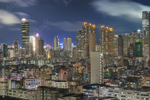 Aerial View of Hong Kong City © leeyiutung