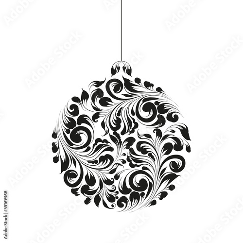 Ball with gzhel and khokhloma.