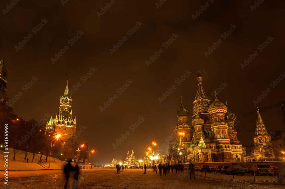 Red Square Moscow at winter night Red Square Moscow at winter night