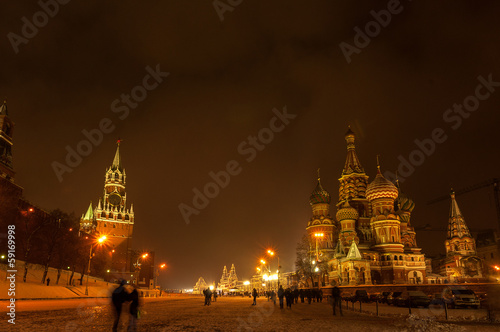 Canvas Print Red Square Moscow at winter night