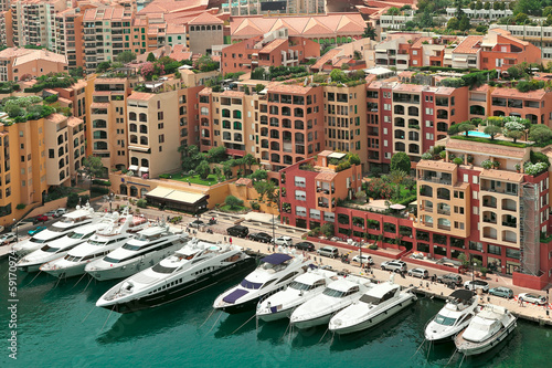 Yachts and modern buildings in Monte Carlo, Monaco. © Rostislav Glinsky
