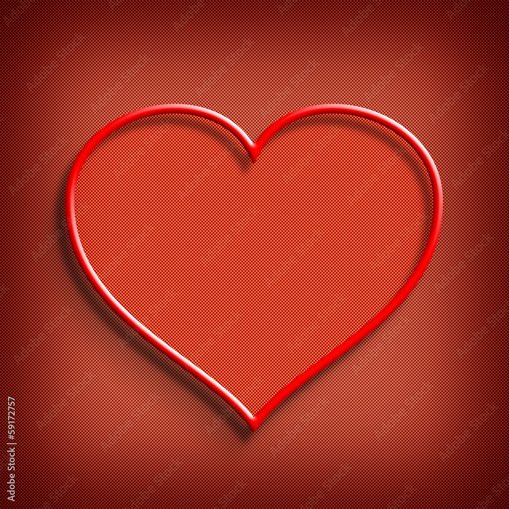 Valentines Day background - Shape of heart on patterned backgrou