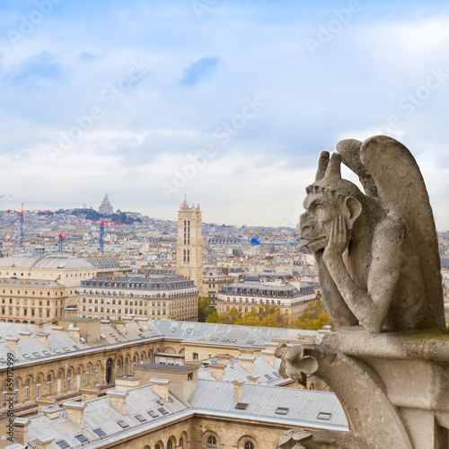Gargoyle on Notre Dame Cathedral, France