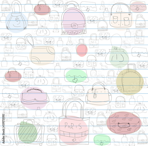 Seamless pattern for ladies handbags.