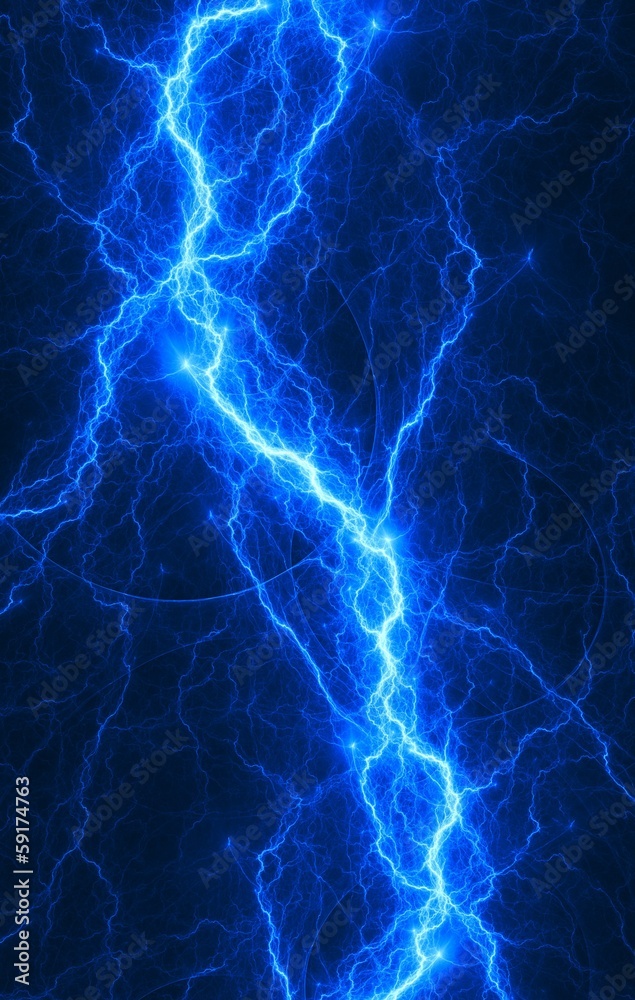 Blue abstract lightning