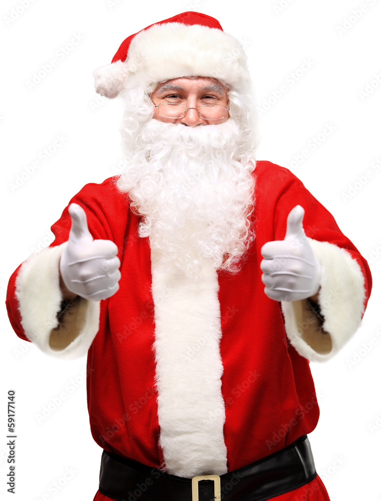 father Christmas or Santa Claus giving thumb up father Christmas or Santa Claus giving thumb up