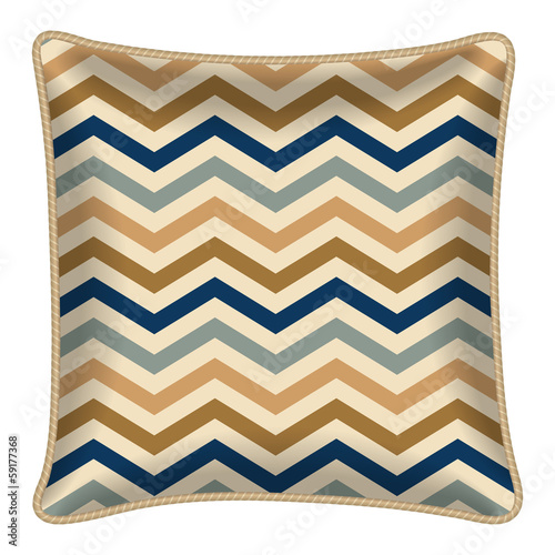 Decorative pillow, chevron patterned case