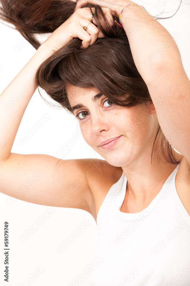 Fototapeta premium woman with long natural hair