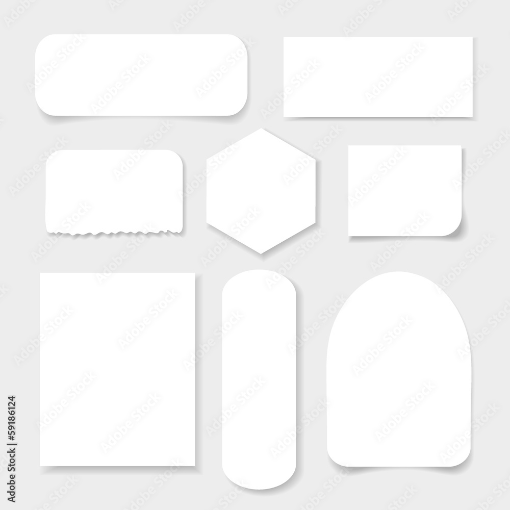 set of white sheets of paper