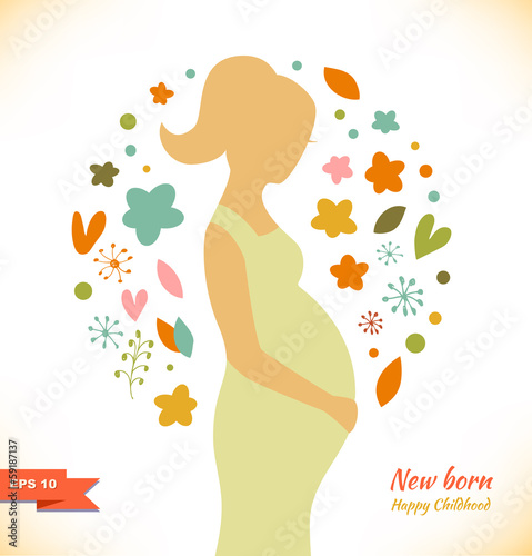 Happy childhood  New born  Isolated pregnant woman
