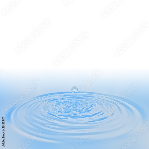 A drop of water falls in