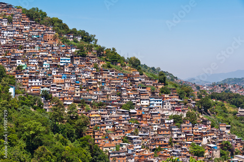 View of Poor Living Area on the Hills of Rio de Janeiro, Brazil photo