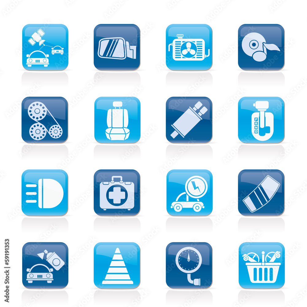 Car parts and services icons - vector icon set 3 Car parts and services icons - vector icon set 3