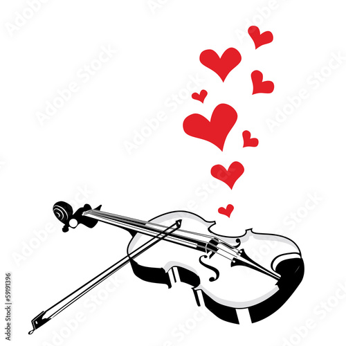 Heart love music violin playing a song