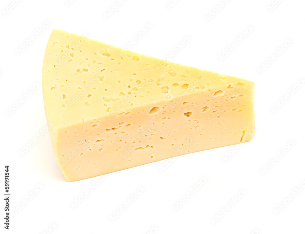 piece of cheese isolated on white