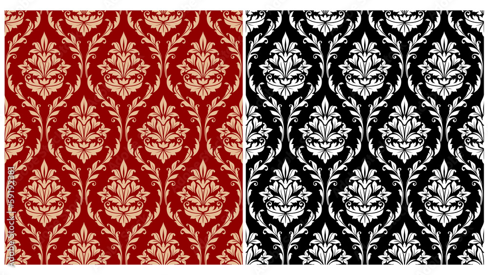 Damask seamless pattern background