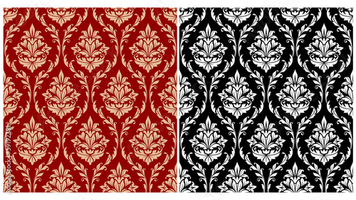 Damask seamless pattern background