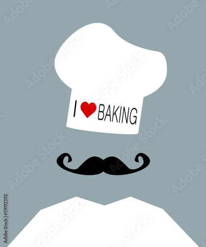 baker wearing i love baking hat