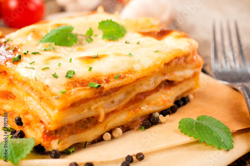 Fresh lasagna photo