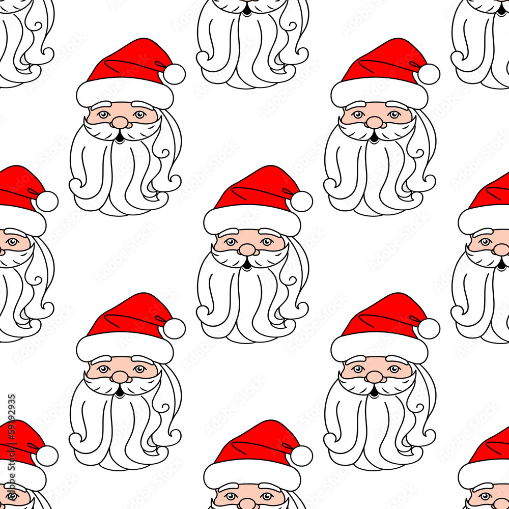 Christmas seamless pattern with Santa Claus face Christmas seamless pattern with Santa Claus face