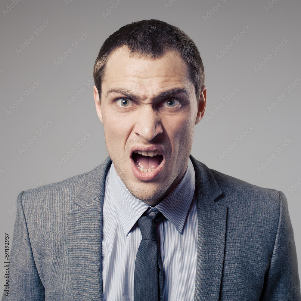 Angry Businessman Screaming