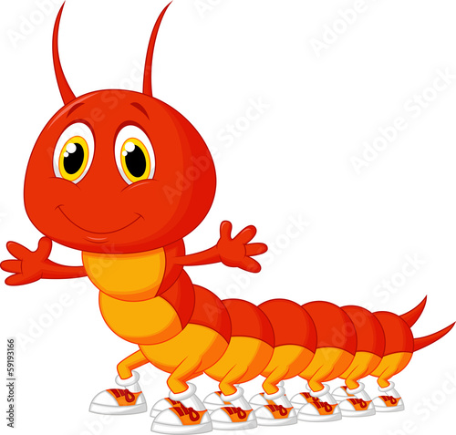 Canvas Print Cute centipede cartoon