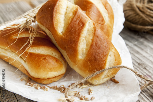 Freshly baked bread buns