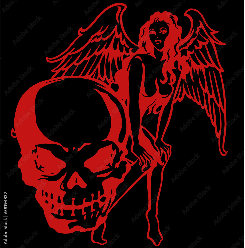 セクシーな天使と骸骨 Stock Vector Adobe Stock