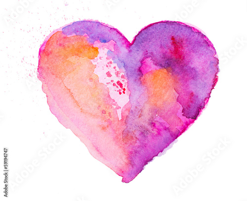 watercolor heart. Concept - love, relationship, art, painting