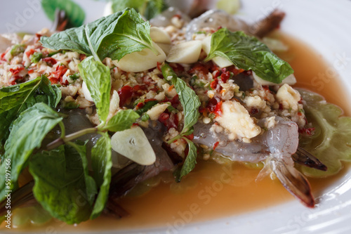 Shrimp in fish sauce, Thai recipe