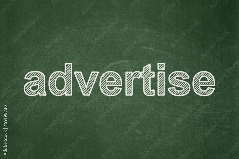 Obraz premium Marketing concept: Advertise on chalkboard background