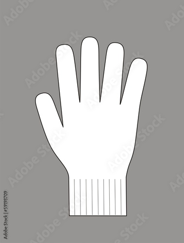 Vector illustration of winter knitted glove