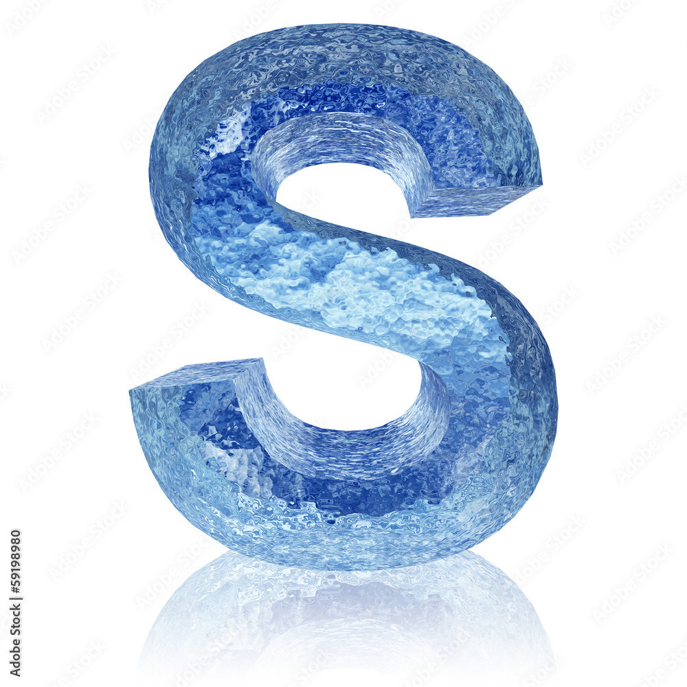 Blue water or ice font isolated for winter Blue water or ice font isolated for winter