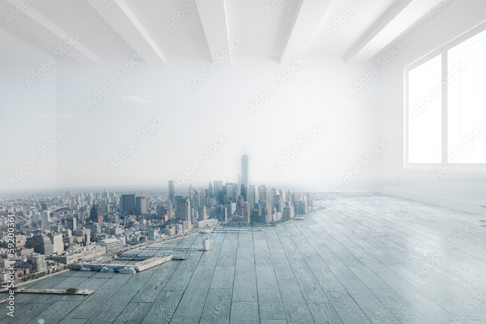 City scene in a room City scene in a room