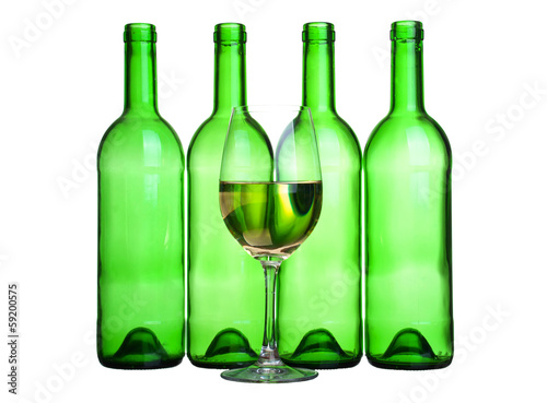 White wine concept on the isolated background