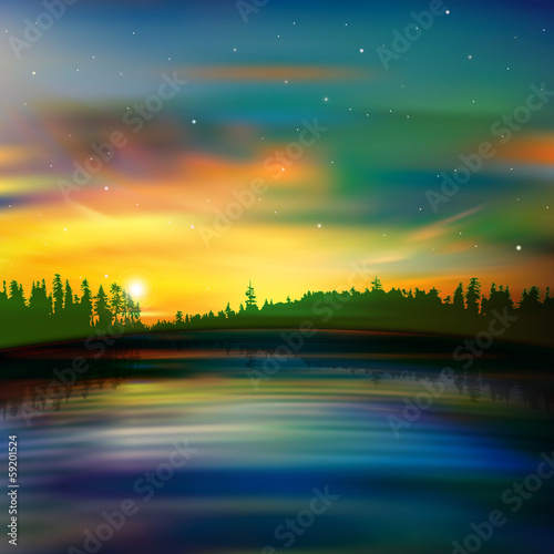 abstract nature background with sunrise