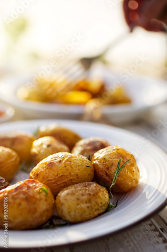 Roasted potato with rosemary and garlic