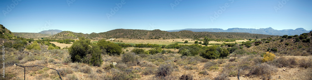 Arid karoo landscape showing characteristic hills