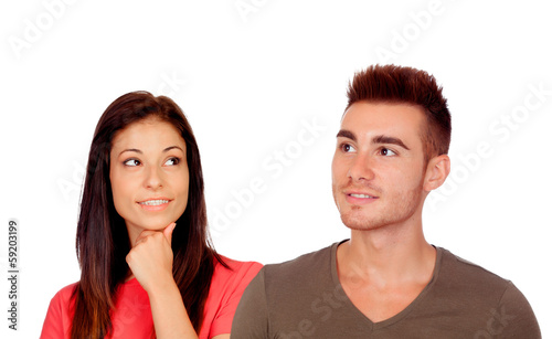 Young couple thinking