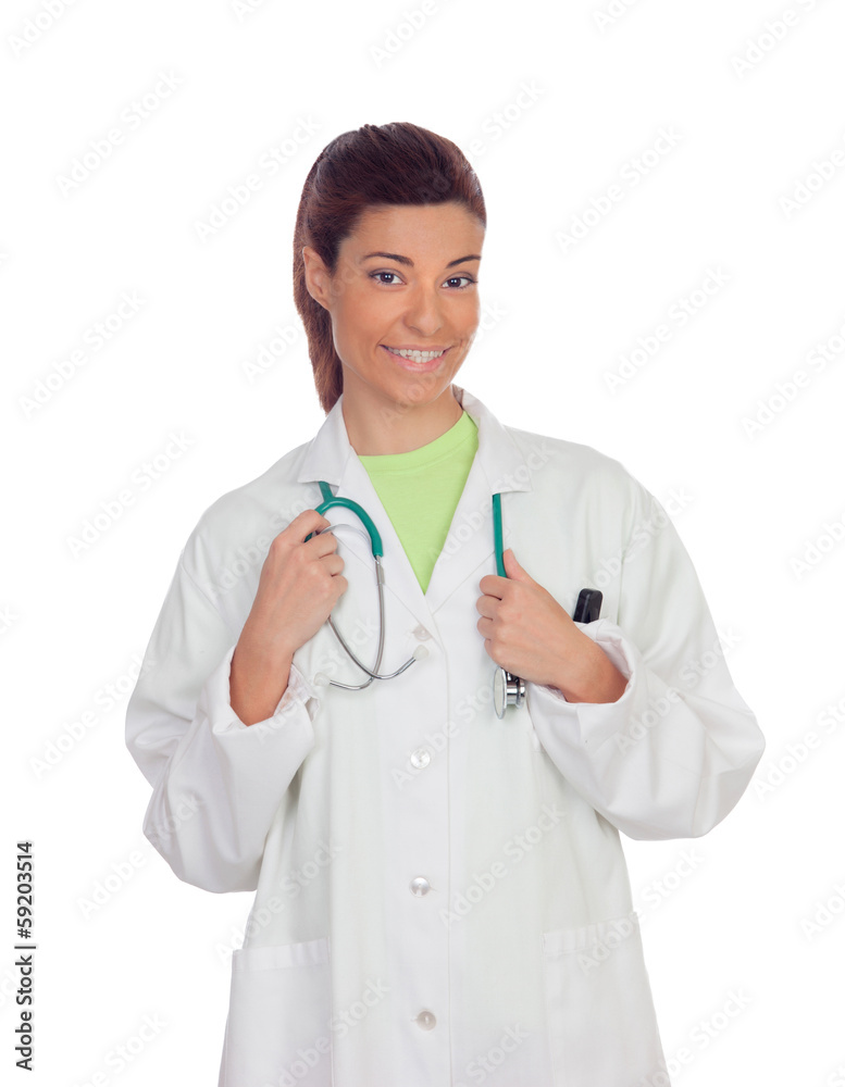 Young doctor woman smiling