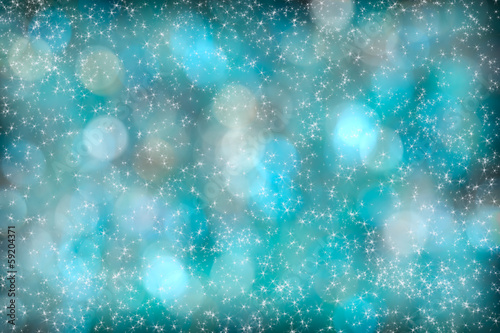 Turquoise Aqua Abstract Starlight Bokeh Background