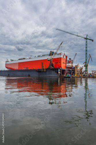 The ship in the dock - Repair Shipyard in Gdansk, Poland
