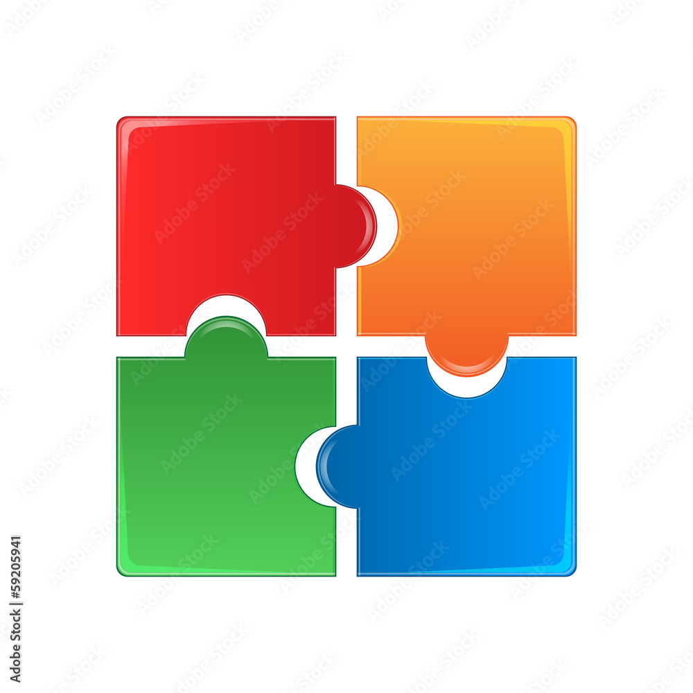 colorful puzzles isolated on white background.puzzle of differen colorful puzzles isolated on white background.puzzle of differen