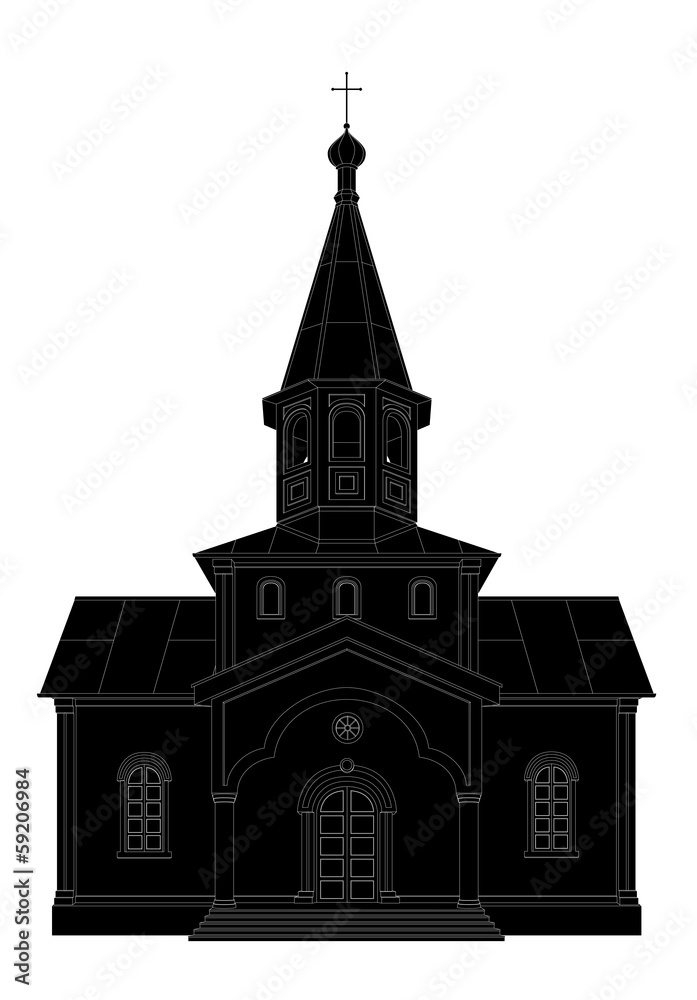 silhouette church