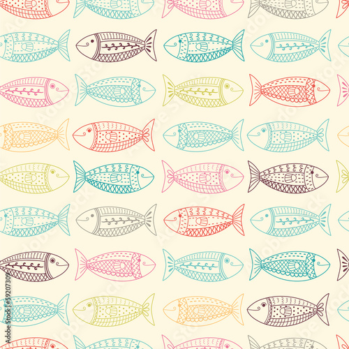 Fishes seamless pattern