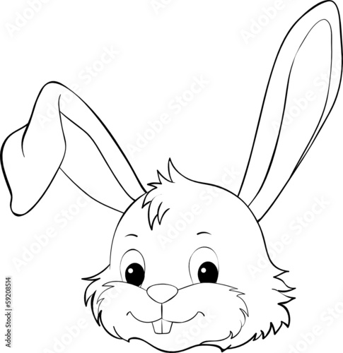 Osterhase Kopf Ausmalbild