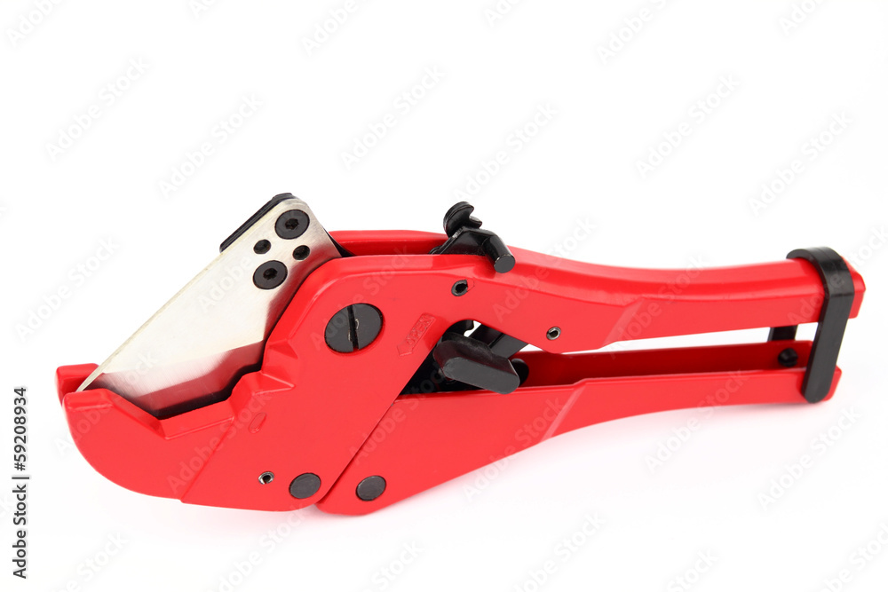 The clippers for pex pipe on the white background The clippers for pex pipe on the white background