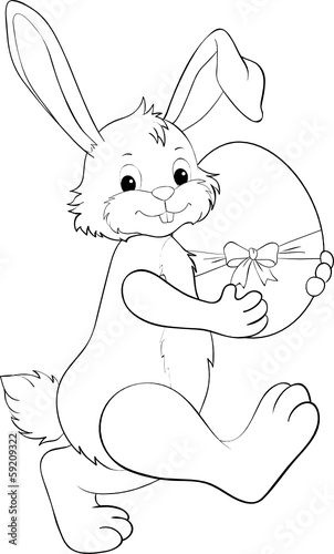 Osterhase trägt Osterei